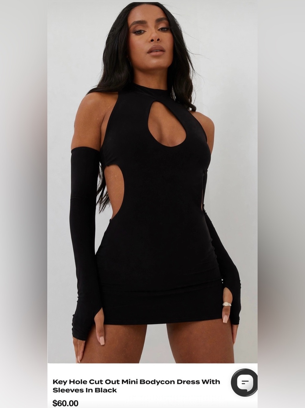 EGO Black Keyhole Cutout Crop Top with Detachable Sleeves